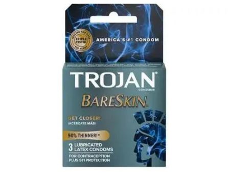 Trojan Bareskin Condom 3pk Discount