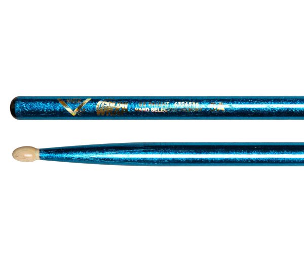 Vater Color Wrap 5A Blue Sparkle Wood Tip Drumsticks Cheap