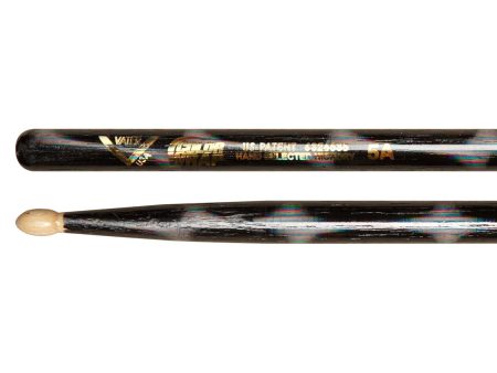 Vater Color Wrap 5A Black Optic Wood Tip Drumsticks For Cheap