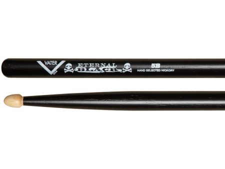 Vater Eternal Black 5B Wood Tip Drumsticks For Discount