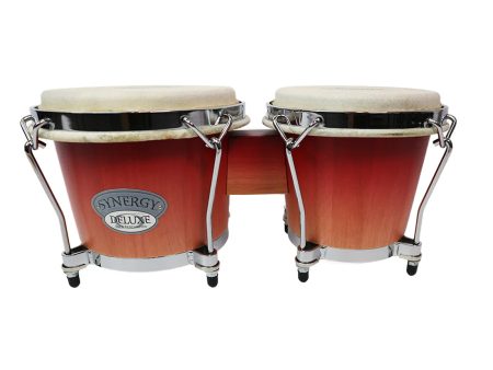 Toca Synergy Deluxe Bongos in Wine Fade For Sale