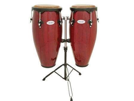 Toca Synergy Conga Set with Double Stand in Rio Red For Sale