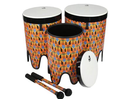 Toca Freestyle II 3-piece Nesting Tom Tom Drum Set in Kente Cloth Sale