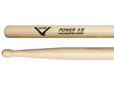 Vater Power 5B Wood Tip American Hickory Drumsticks For Discount