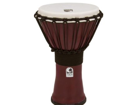 Toca Freestyle II 9  Mechanically Tuned Djembe in Dark Red Online Sale