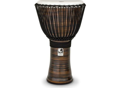 Toca Freestyle II 14  Rope Tuned Djembe in Spun Copper with Bag For Sale