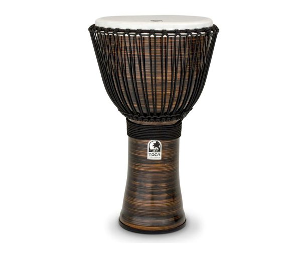 Toca Freestyle II 14  Rope Tuned Djembe in Spun Copper with Bag For Sale