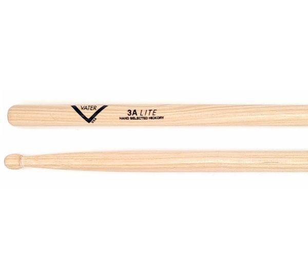 Vater 3A Lite Wood Tip New American Hickory Drumsticks Supply