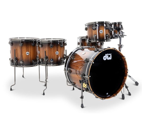 DW Collector s Series 6-Piece Shell Pack in Candy Black Burst over Monkey Pod Fashion