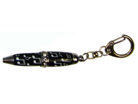 Mini Key Ring Pen Notes White On Black Online