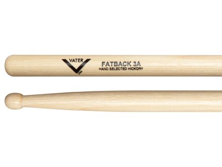 Vater 3A Fatback Wood Tip American Hickory Drumsticks For Sale