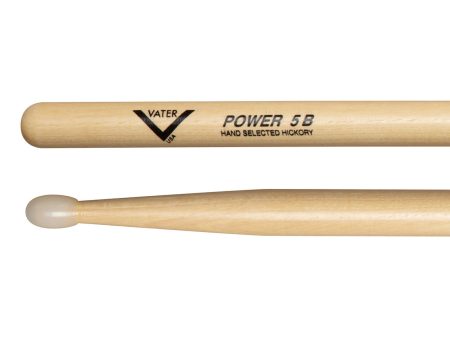 Vater Power 5B Nylon Tip American Hickory Drumsticks For Sale