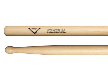 Vater Power 3A Wood Tip American Hickory Drumsticks on Sale