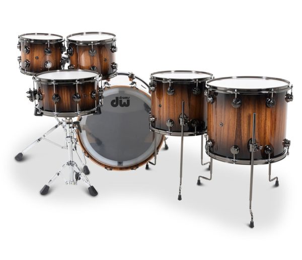 DW Collector s Series 6-Piece Shell Pack in Candy Black Burst over Monkey Pod Fashion