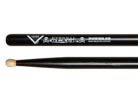 Vater Eternal Black Power 5B Wood Tip Drumsticks Hot on Sale