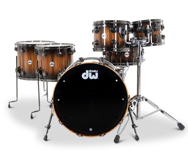 DW Collector s Series 6-Piece Shell Pack in Candy Black Burst over Monkey Pod Fashion