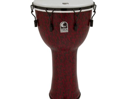 Toca Freestyle II 14  Mechanically Tuned Djembe in Red Mask with Bag Online Sale