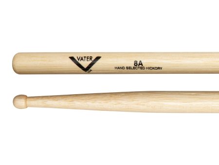 Vater 8A Wood Tip American Hickory Drumsticks For Sale