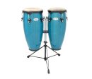 Toca Synergy Conga Set with Double Stand in Bahama Blue For Sale