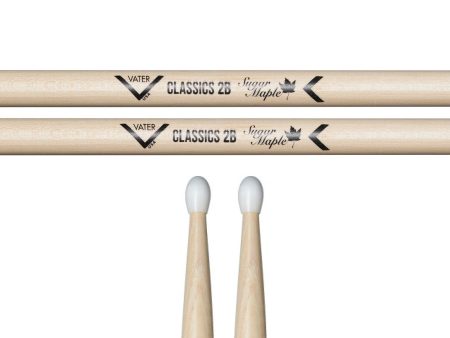 Vater Sugar Maple Classics 2B Nylon Tip Drumsticks For Discount