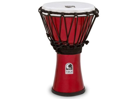 Toca Freestyle Coloursound 7  Rope Tuned Djembe in Metallic Red Online Hot Sale