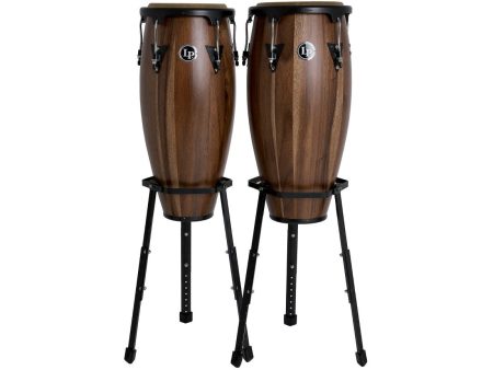 LP Aspire Wood Conga Set 10  & 11  in Walnut with Basket Stands Online Sale