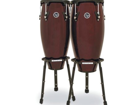 LP Aspire Wood Conga Set 11  & 12  in Dark Wood with Basket Stands Discount