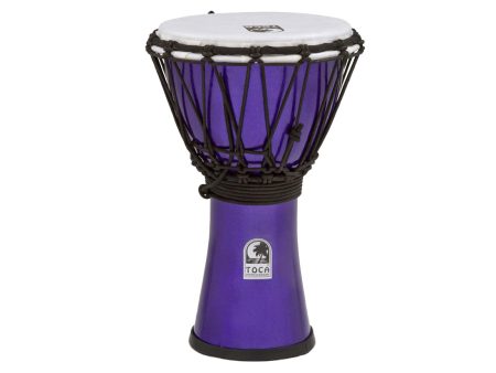 Toca Freestyle Coloursound 7  Rope Tuned Djembe in Metallic Indigo Cheap