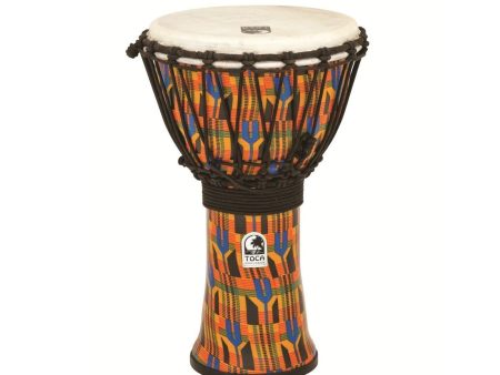 Toca Freestyle 9  Rope Tuned Djembe in Kente Cloth Fashion