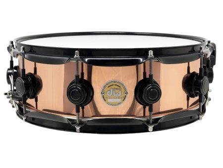 Pre-Loved DW Collectors Series 14  x 4.5  Copper Shell Snare Drum with Black Hardware Sale