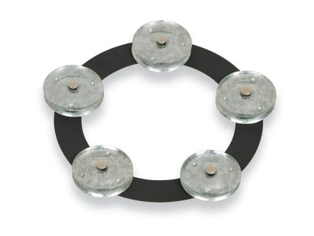 LP 6  Tambourine TamboRing Black Sand w Steel Jingles For Sale