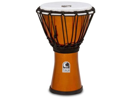 Toca Freestyle Coloursound 7  Rope Tuned Djembe in Metallic Orange For Discount