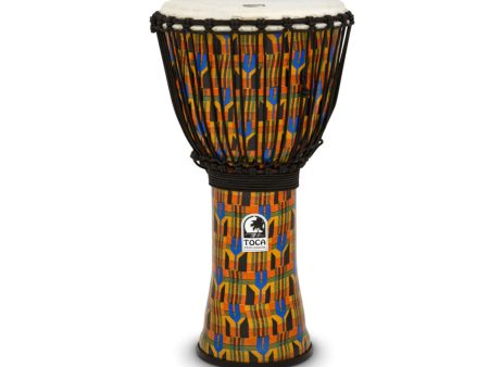 Toca Freestyle 12  Rope Tuned Djembe in Kente Cloth Supply