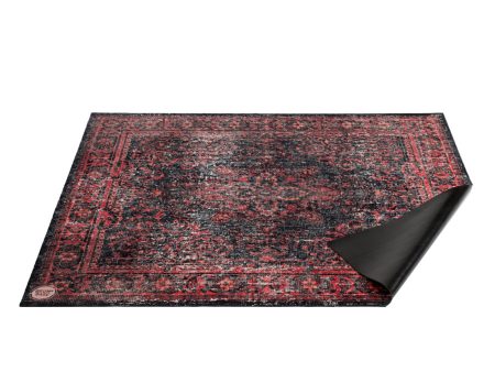 Drum N Base Vintage Persian Drum Rug - Red & Black - 185 x160cm Hot on Sale