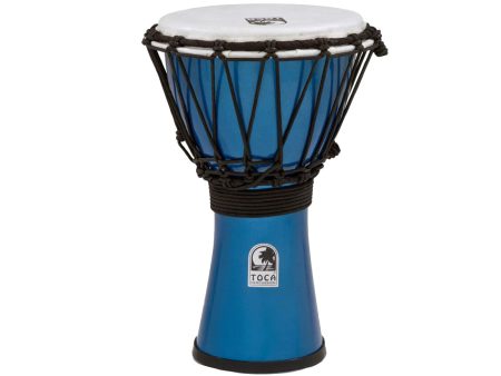 Toca Freestyle Coloursound 7  Rope Tuned Djembe in Metallic Blue Online Hot Sale