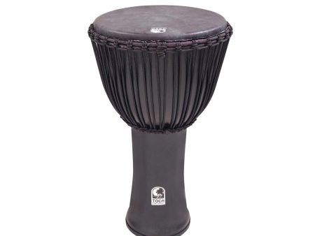 Toca Freestyle 14  Rope Tuned Djembe in Black Mamba with Bag Online Hot Sale