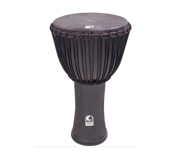 Toca Freestyle 14  Rope Tuned Djembe in Black Mamba with Bag Online Hot Sale