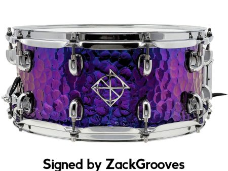 ZackGrooves Signed Dixon Cornerstone 14  x 6.5  Steel Snare Drum in Purple Titanium Cheap