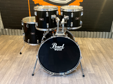 Pre Loved 4-piece Pearl Export Drum Shell Pack In Jet Black Discount