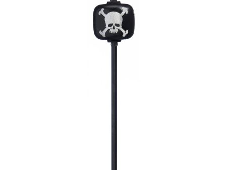 Danmar 8  Black Wood Ball Bass Drum Beater, Black Shaft - Silver Skull Online