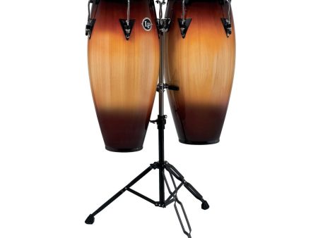 LP Aspire Wood Conga Set 10  & 11  in Vintage Sunburst with Double Stand For Discount