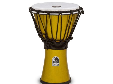 Toca Freestyle Coloursound 7  Rope Tuned Djembe in Metallic Yellow Online