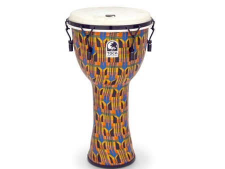 Toca Freestyle 12  Mechanically Tuned Djembe in Kente Cloth Online Sale