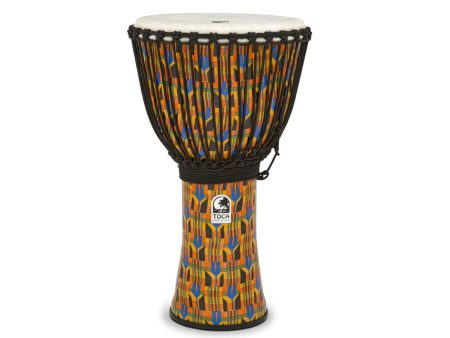 Toca Freestyle 14  Rope Tuned Djembe in Kente Cloth with Bag Online Sale