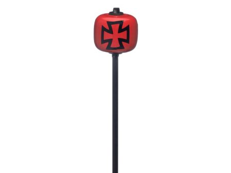 Danmar 8  Red Wood Ball Bass Drum Beater, Black Shaft - Black Iron Cross Discount