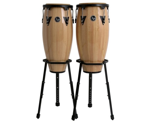 LP Aspire Wood Conga Set 11  & 12  in Natural with Basket Stands Sale