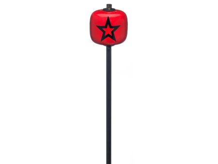 Danmar 8  Red Wood Ball Bass Drum Beater, Black Shaft - Black Star For Cheap