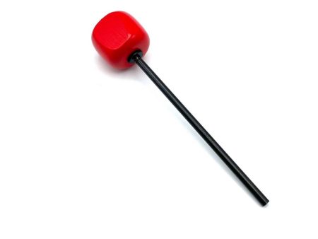 Danmar Red Hardwood Bass Drum Beater with Angle Cut - Black Shaft on Sale