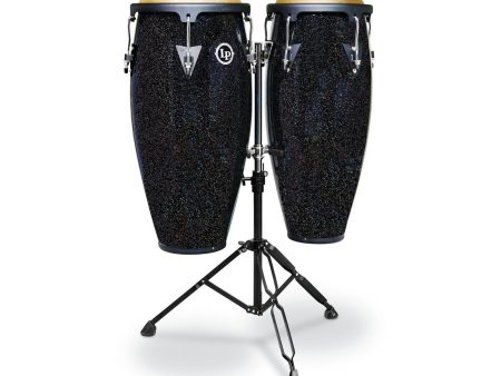 LP Aspire Wood Conga Set 10  & 11  in Black Magic with Double Stand Cheap