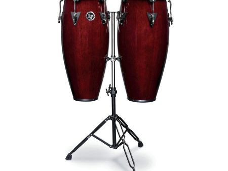 LP Aspire Wood Conga Set 10  & 11  in Dark Wood with Double Stand on Sale